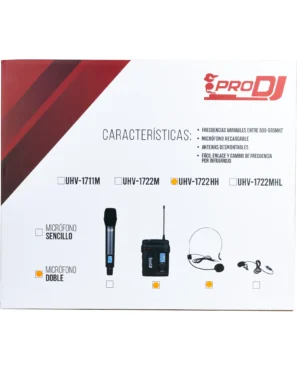 Kit micrófonos UHV-1722HH PRO DJ mano