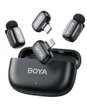MICRÓFONO INALÁMBRICO BOYA MINI-12 KIT 2 PERSONAS 2,4GHz 100m USB-C/LIGHTNING