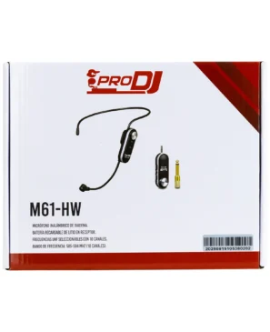 Microfono Inalambrico Diadema UHF PRO DJ M61 HW 10 Canales Recargable USB C